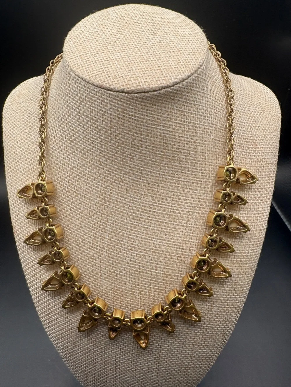 J Crew Clear Crystal Creme Beaded Teardrop Necklace NWT - Picture 4 of 6